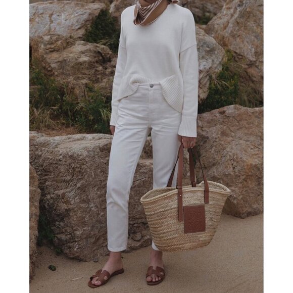 Everlane Womens The Summer Jean Sz 29 Bone White Denim High Rise Relaxed Fit - Picture 1 of 9